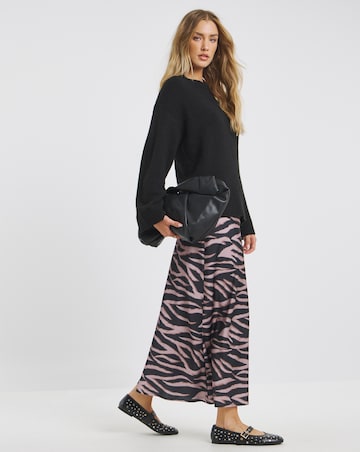 Simply Be Zebra Print Satin Maxi Skirt