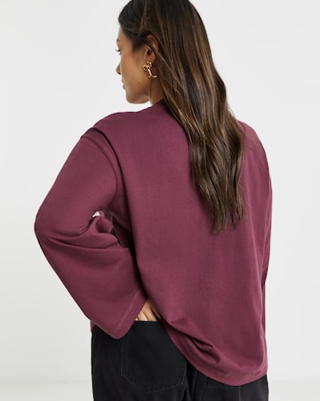 Burgundy Wide Long Sleeve Top