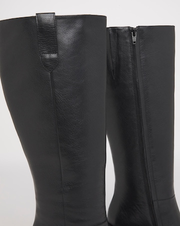 Cloudy Leather Platform Knee High Boots Extra Wide EEE Fit Super Curvy Calf