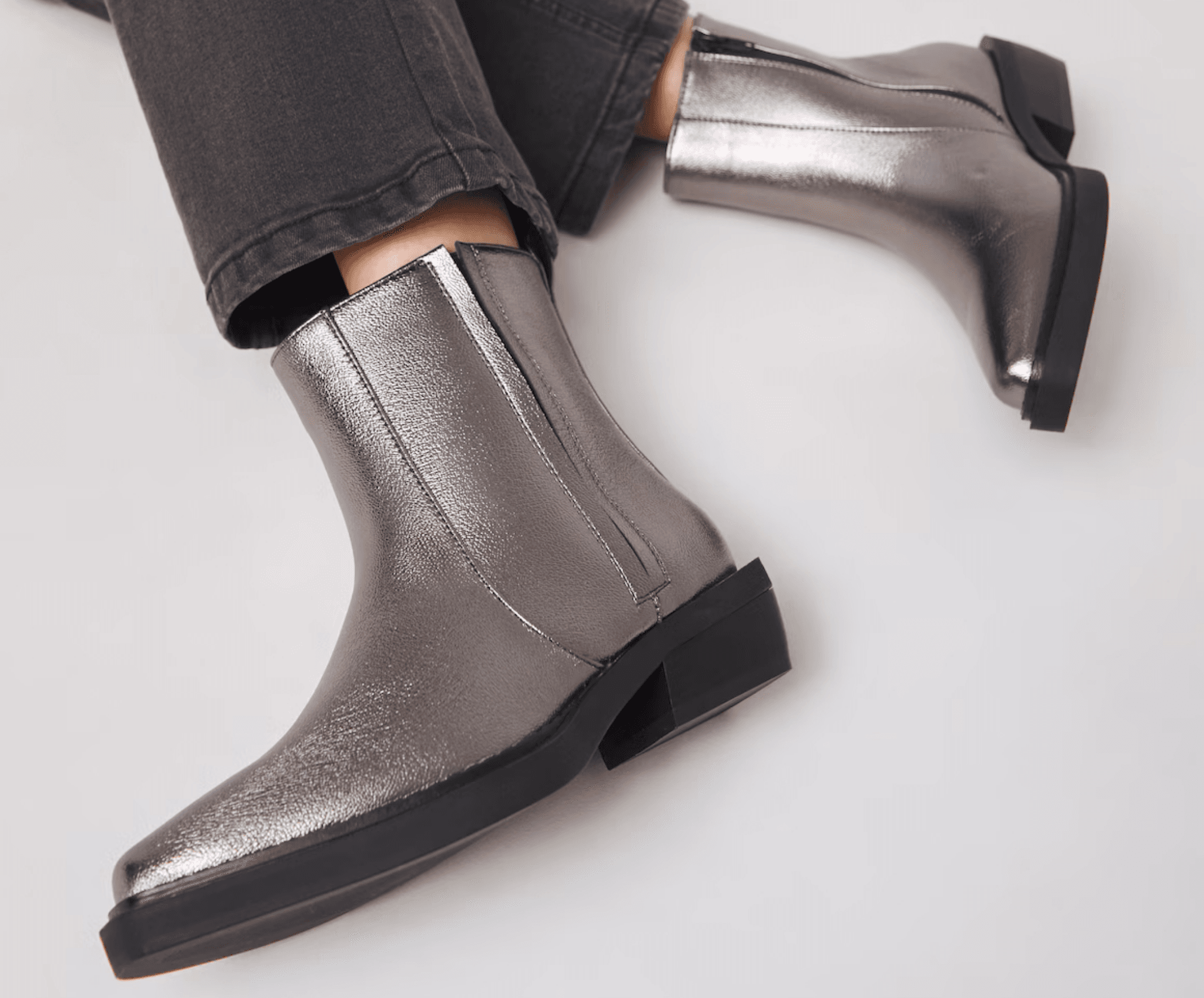 image of space gray ankle boots