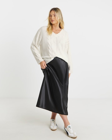 Ivory Scallop Edge Pointelle Jumper