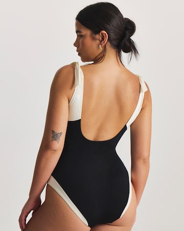 MAGISCULPT Firm Control Contrast Tie Strap Swimsuit