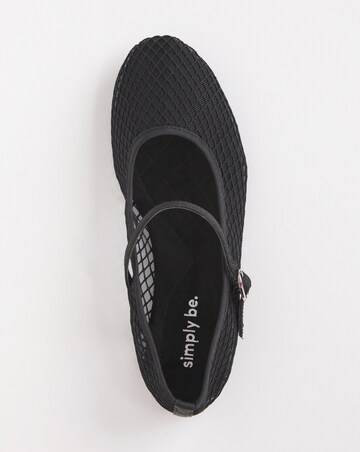 Angelina Mesh Ballerina Shoes Extra Wide EEE Fit Simply Comfort