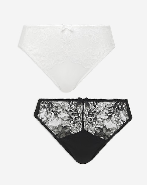 Ella (2 Pack) Lace Midi High Leg Briefs
