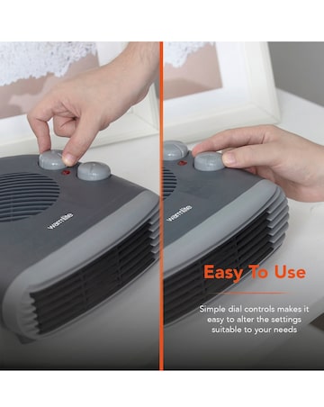 Warmlite 2000W Dark Titanium Flat Fan Heater