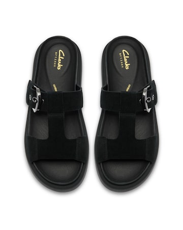 Clarks Black Suede Aristella West Sandals - Standard Fit (D)