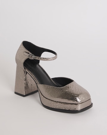 Coralie Metallic Platform Heeled Shoes - Wide Fit (E)