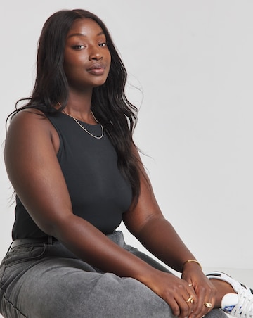 Simply Be Black Racer Neck Bodysuit