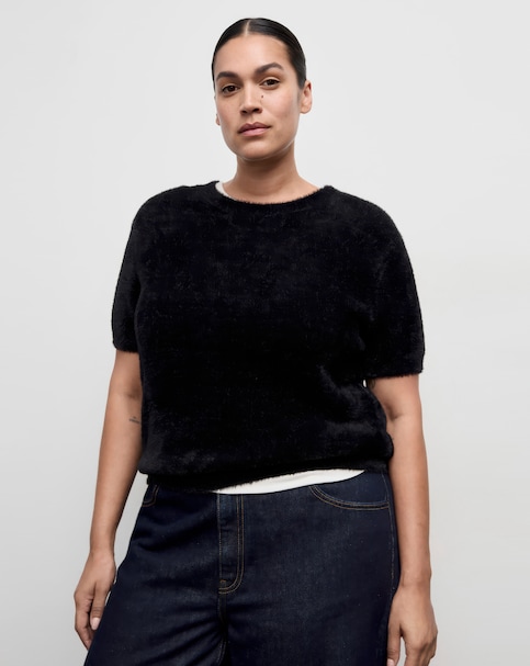 Mango Black Short Sleeve Jumper