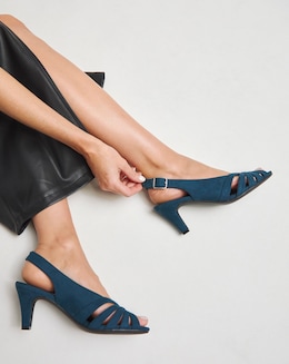 Lisbon Peep Toe Slingback Shoes - Extra Wide Fit (EEE)