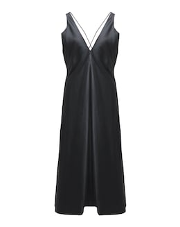 Black Criss Cross Satin Slip Dress