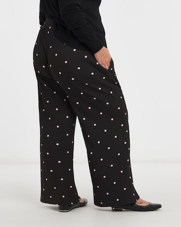 Chocolate Textured Spot Print Wide Leg Trouser