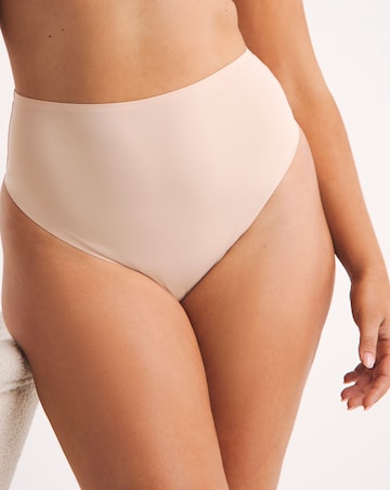 Figleaves Smoothing High Waisted Thong Latte