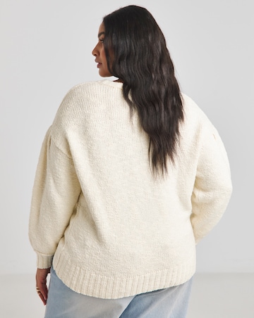 Simply Be Cream Puff Sleeve Jumper