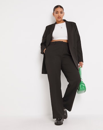 Black Wide Leg Tailored Dad Trouser