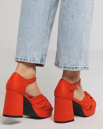 Agnes Knot Detail Platform Sandals Wide E Fit