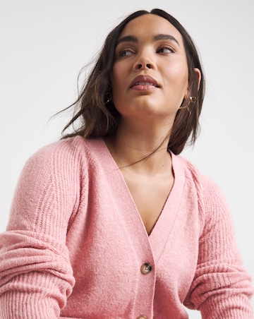 Cosy Yarn Blush Pink Boyfriend Cardigan