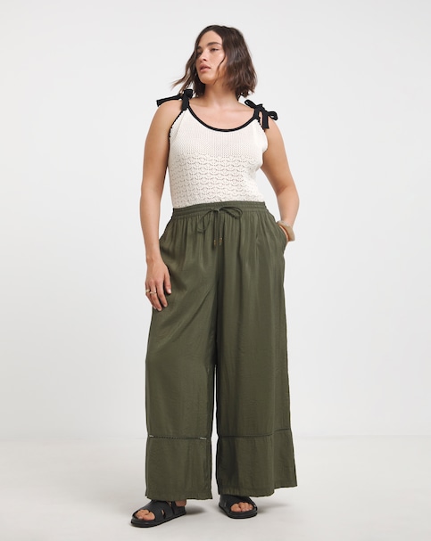 Simply Be Extreme Wide Leg Trim Detail Trousers