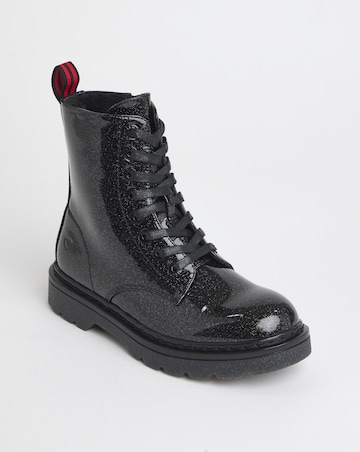 Heavenly Feet Justina Lace Up Chunky Boot Ex Wide Fit