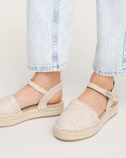 Coral Chunky Espadrille Sandals - Wide Fit (E)