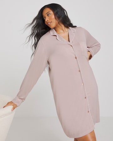 Figleaves Camelia Modal Button Down Night Shirt