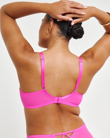 Ann Summers Shimmering DD+ Non Pad Balcony Wired Bra Bright Pink