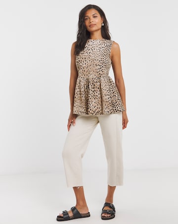 Simply Be Animal Print Waffle Peplum Top