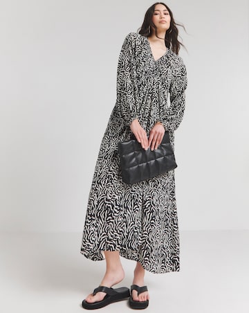 Nobody's Child Black Printed Iris Midaxi Dress