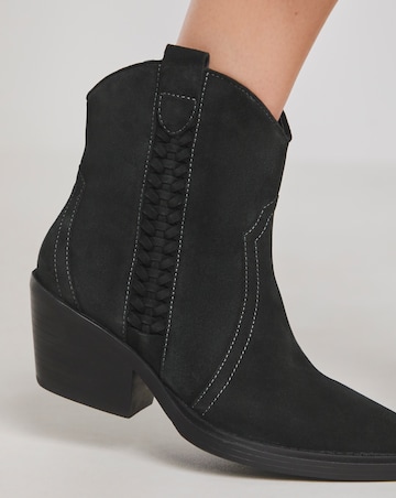Lagoona Braided Suede Western Boots Extra Wide EEE Fit
