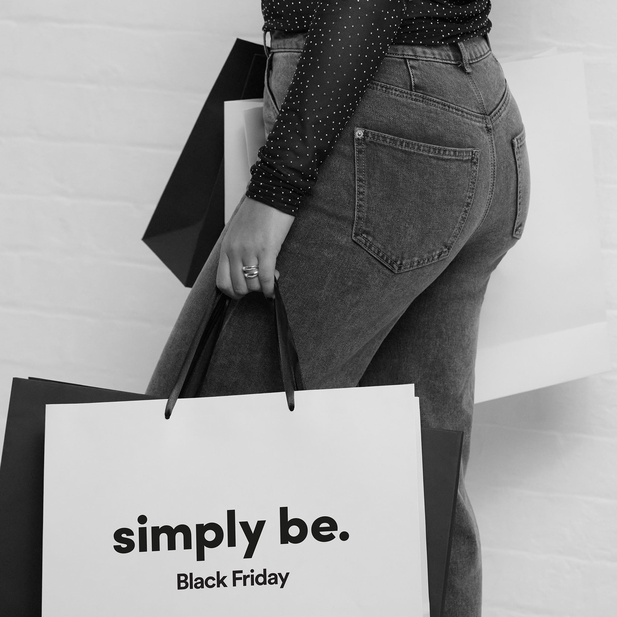 Model is wearing denim jeans.