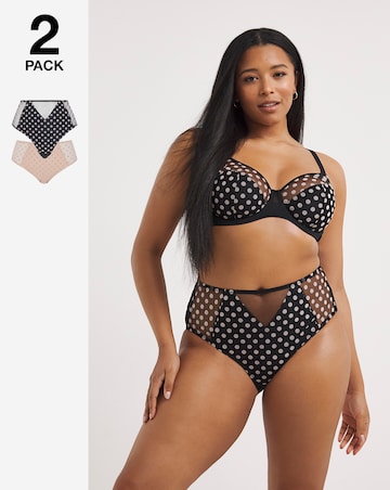 Pretty Secrets 2 Pack Everyday Hannah Spot Mesh Briefs