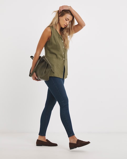 Indigo Stretch Denim Skinny Jeans