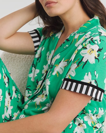 Joe Browns Lily Print Pyjama Set Green Print