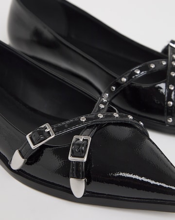 Livorno Pointed Buckle Detail Ballerina Wide E Fit