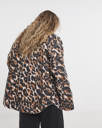 Simply Be Leopard Print Button Through Utility Jacket