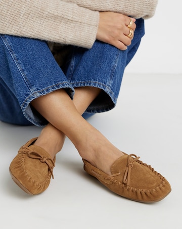 Swift Whipstitch Detail Puckered Suede Loafers - Extra Wide Fit (EEE)