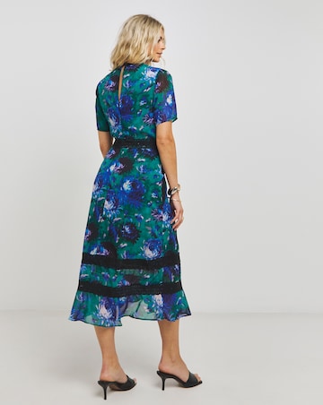 Hope & Ivy Lace Detail Midi Dress