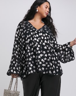 Star Jacquard Smock Top