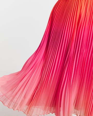 Joanna Hope Halter Neck Ombre Pleated Dress