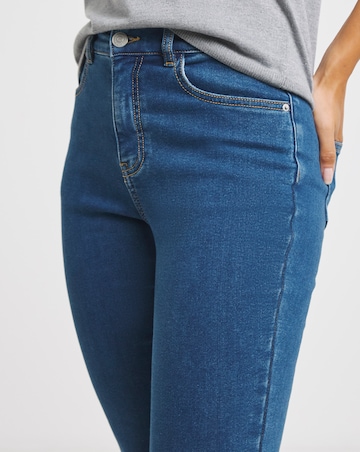 Indigo Fleece Lined Cosy Warm Feel Stretch Flare Leg Jeans