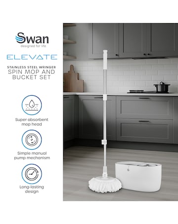 Swan Elevate Spin Mop & Bucket