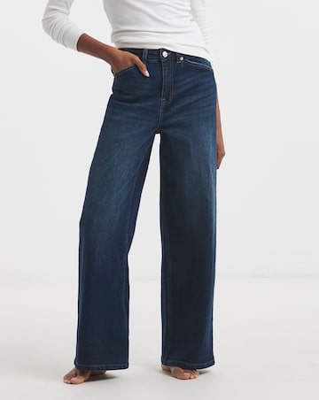 99 1 Indigo Comfort Stretch Slouchy Wide Leg Jeans