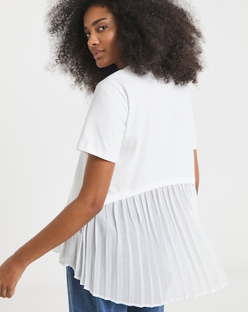 White Woven Hem 2 in 1 T-Shirt