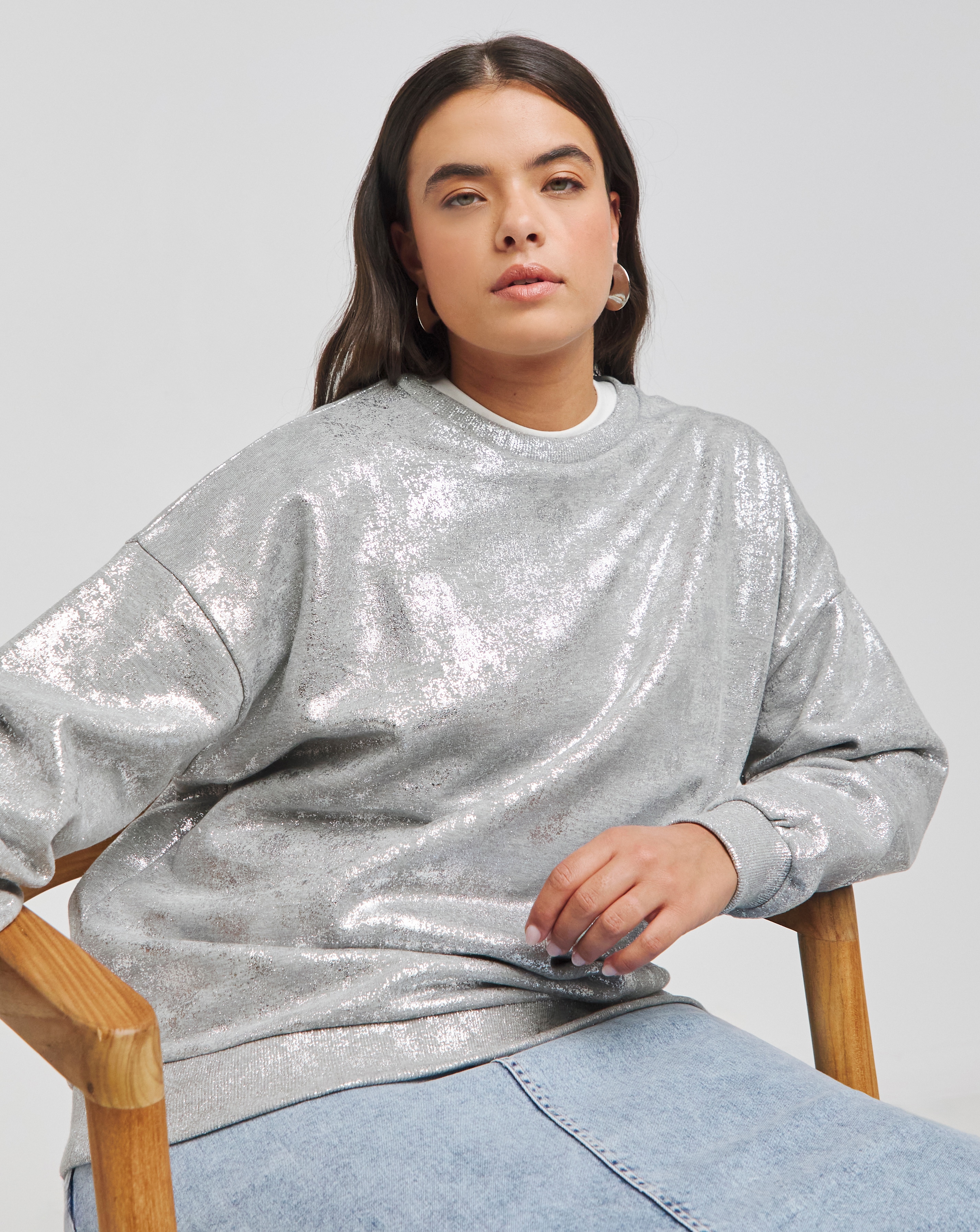 Distressed grey sweatshirt outlet