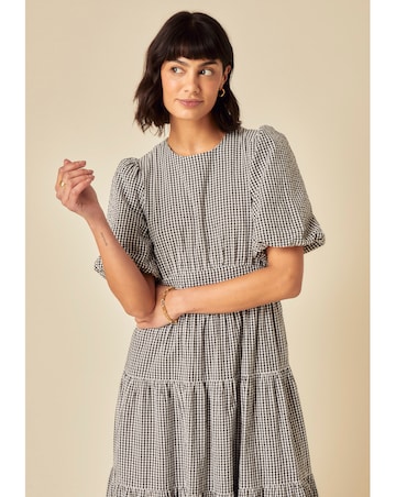 Nobody's Child Ricky Midi Dress Mono Gingham
