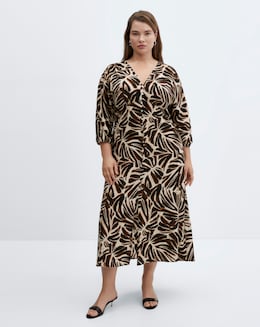 Mango Caludie V-Neck Midi Dress