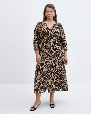 Mango Caludie V-Neck Midi Dress