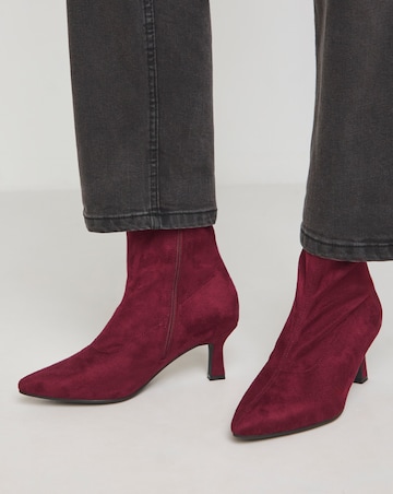 Ally Kitten Heel Sock Boot Wide E Fit