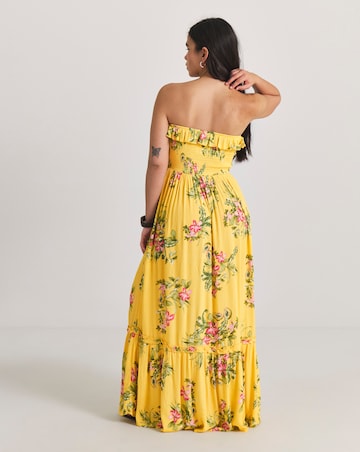 Figleaves Shirred Ruffle Detail Maxi Beach Dress