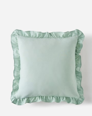 Harper Embroidered Floral Ruffled Cushion